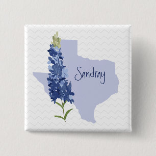 Personalized Bluebonnet Texas Button