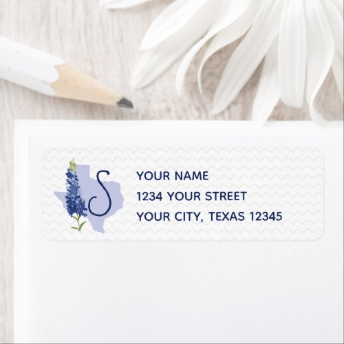 Personalized Bluebonnet Texas Label