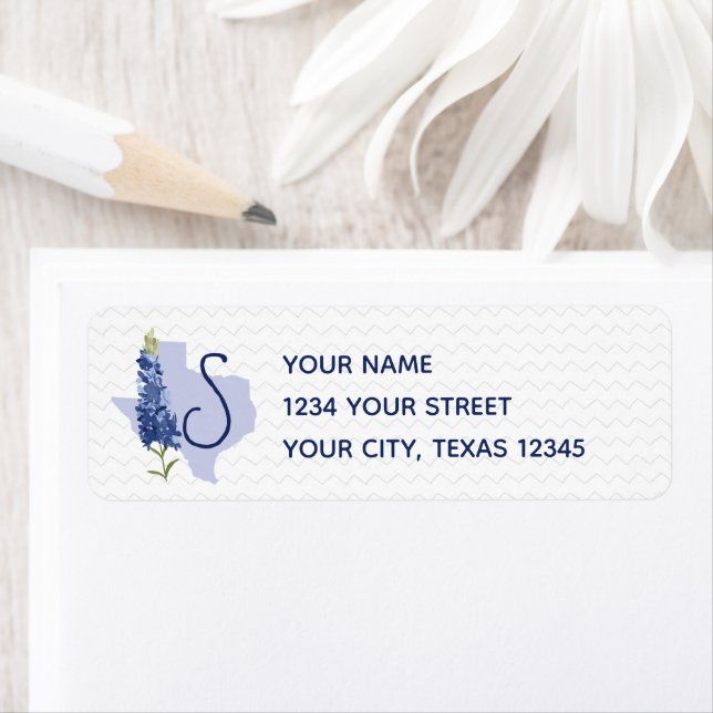 Personalized Bluebonnet Texas Label (Insitu)