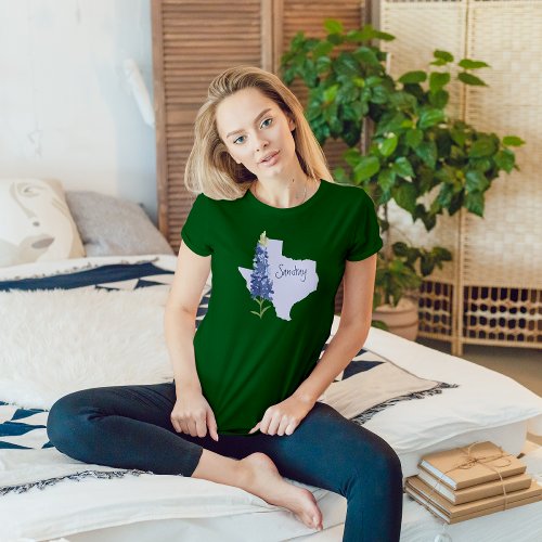 Personalized Bluebonnet Texas T_Shirt