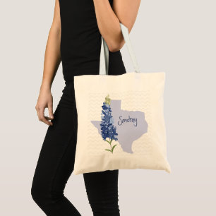 Personalized Bluebonnet Texas Tote Bag