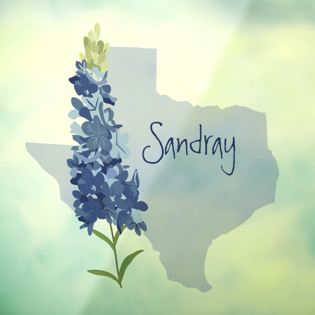 Personalized Bluebonnet Texas Window Cling (Sheet 3)