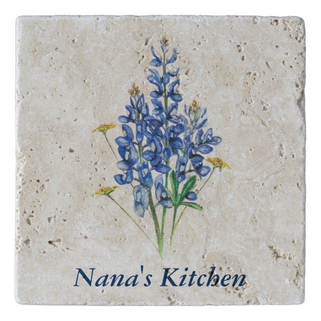 Personalized Bluebonnet Trivet (Front)