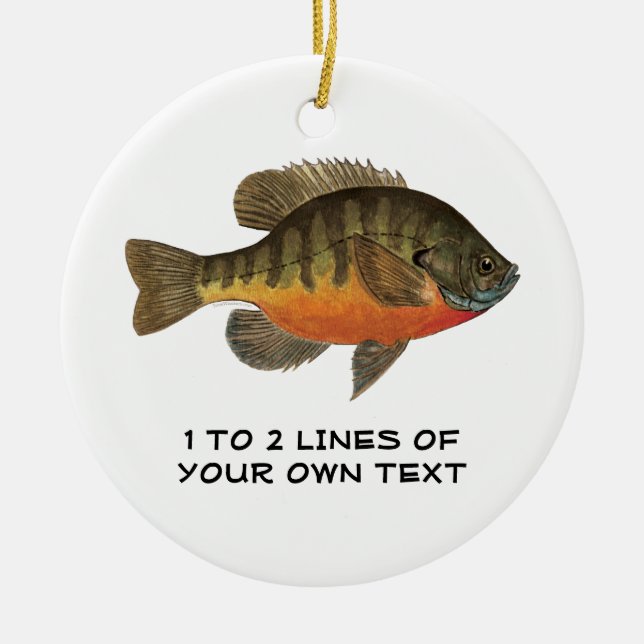 Personalized Bluegill, Bream Ceramic Ornament (Front)