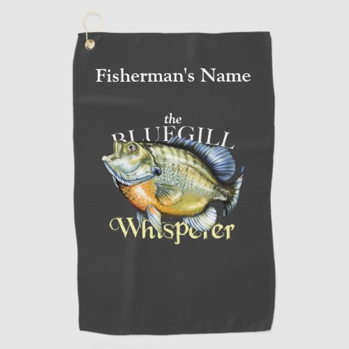 Personalized Bluegill Whisperer Dark Fishing Towel