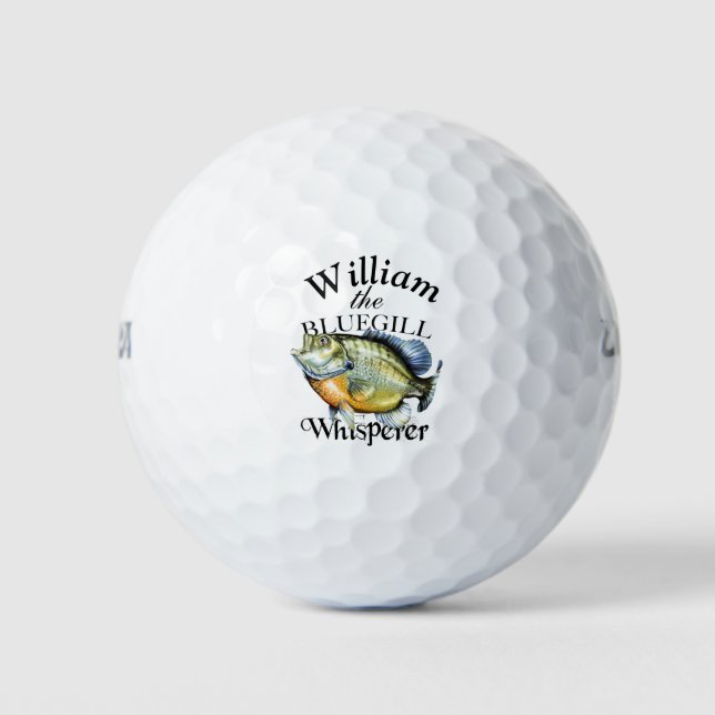Personalized Bluegill Whisperer Fisherman Golf Balls (Front)