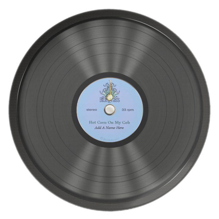 Personalized Bluegrass Vinyl Record Dinner Plate