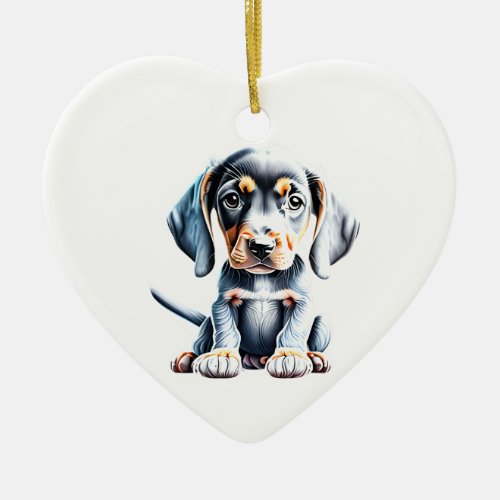 Personalized Bluetick Coonhound Puppy Dog Ceramic Ornament