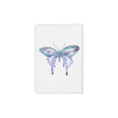 Personalized Bluish Purple Watercolor Butterfly Passport Holder (Back)
