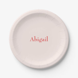 Personalized Blush Baby Shower Paper Plates