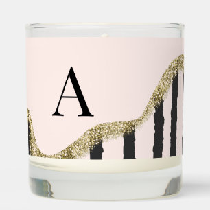 Personalized Blush Black & Gold Glam Scented Candle
