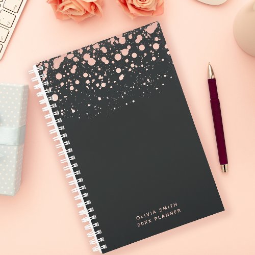 Personalized Blush &Amp;Amp; Black Planner