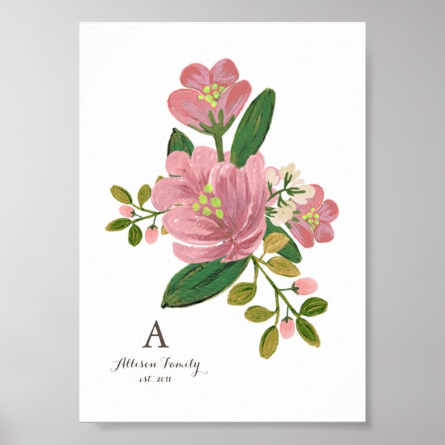 Personalized | Blush Bouquet Art Print 5x7 (Front)
