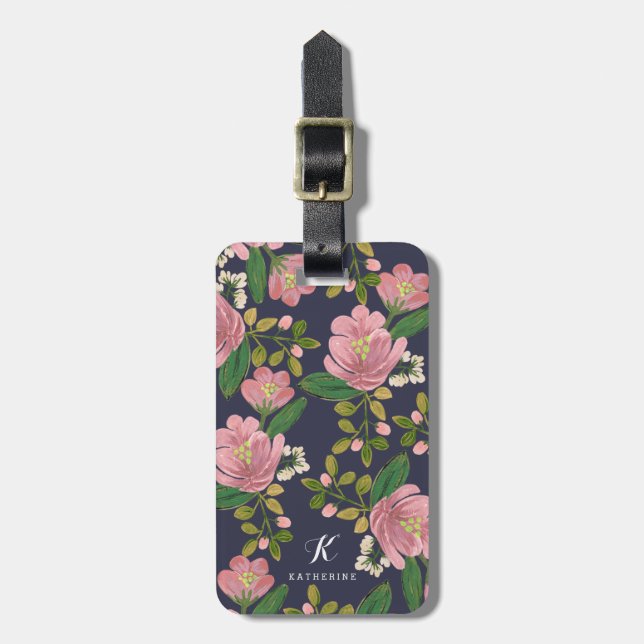 Personalized | Blush Bouquet Luggage Tag (Front Vertical)