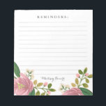 Personalized | Blush Bouquet Notepad<br><div class="desc">Hand painted pink floral wedding design by Shelby Allison.Customize these invites with your choice of background color.</div>