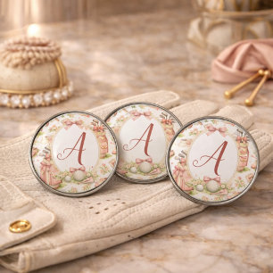 Personalized Blush Bow Golf Monogram Ball Marker