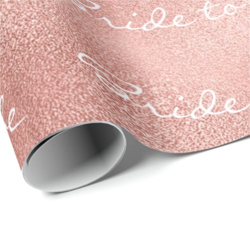 Personalized Blush Bride To Be Name Custom Rose Wrapping Paper