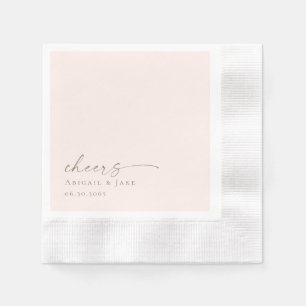 Personalized Blush Coined Wedding Napkins