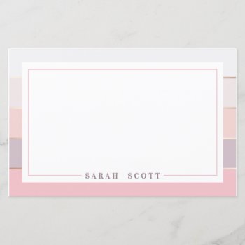 Personalized Blush Lavender Striped Stationery by kersteegirl at Zazzle