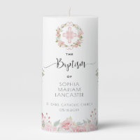 Personalized Blush Peach Floral Girl Baptism