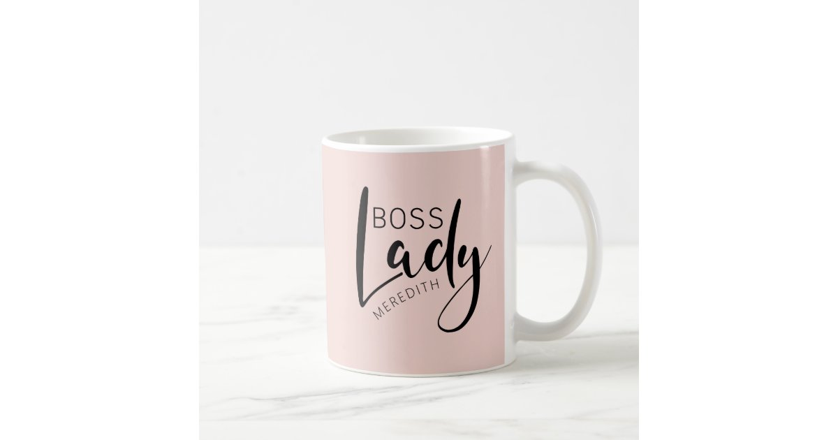 Personalized Blush Pink Boss Lady Logo Coffee Mug | Zazzle