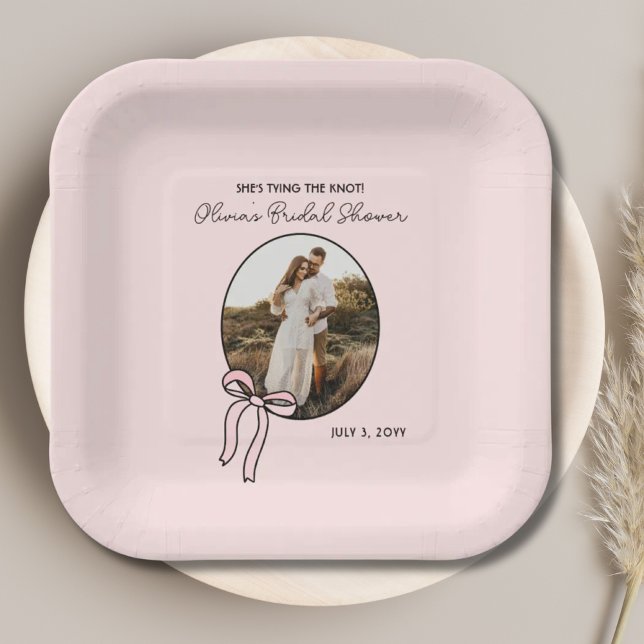 Personalized Blush Pink Bridal Shower Paper Plate  (Personalized Blush Pink Bridal Shower Paper Plate
)