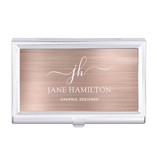 Personalized Blush Pink Business Card Case