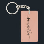 Personalized Blush Pink Calligraphy Name Keychain<br><div class="desc">Simple,  cute accessory with your name</div>