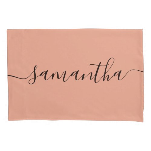 Personalized Blush Pink Calligraphy Name Pillow Case