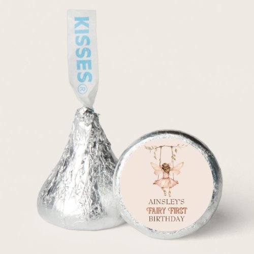 Personalized Blush Pink Fairy First 1st Birthday Hershey®'s Kisses®