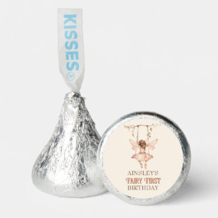 Personalized Blush Pink Fairy First 1st Birthday Hershey®'s Kisses®