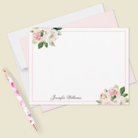 Personalized Blush Pink Feminine Watercolor Floral