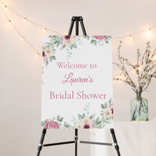 Personalized Blush Pink Floral Bridal Shower Foam Board