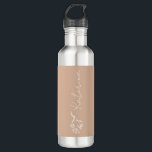 Personalized Blush Pink Floral Name  Stainless Steel Water Bottle<br><div class="desc">Featuring a beautiful floral design and your chosen name,  this water bottle makes for a wonderful personalized drinkware gift for any occasion!</div>