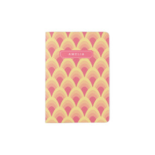 Personalized Blush Pink Geometric Monogram Passport Holder