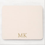 Personalized Blush Pink Gold Monogram Initials Mouse Pad<br><div class="desc">Sweet Personalized Blush Pink Gold Monogram Initials Mouse Pad. Beautiful design featuring rich antique honey gold colored double initial monogram text on pale blush pink. Personalize with your own text. Cute accessory, great for use at your school, home, or office. We invite you to visit our store, Simon & Grace...</div>
