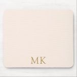 Personalized Blush Pink Gold Monogram Initials Mouse Pad<br><div class="desc">Sweet Personalized Blush Pink Gold Monogram Initials Mouse Pad. Beautiful design featuring rich antique honey gold colored double initial monogram text on pale blush pink. Personalize with your own text. Cute accessory, great for use at your school, home, or office. We invite you to visit our store, Simon & Grace...</div>