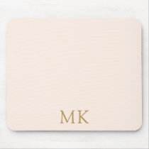 Personalized Blush Pink Gold Monogram Initials Mouse Pad Personalized Blush Pink Gold Monogram Initials Mouse Pad