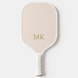 Personalized Blush Pink Gold Monogram Initials Pickleball Paddle