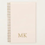 Personalized Blush Pink Gold Monogram Initials Planner<br><div class="desc">Gorgeous Personalized Blush Pink Gold Monogram Initials Planner. Beautiful design featuring rich antique honey gold colored double initial monogram text on pale blush pink. Personalize with your own text, fonts, and colors front and back. You may add extra text or images if you choose or enjoy the simple elegance of...</div>