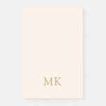 Personalized Blush Pink Gold Monogram Initials Post-it Notes