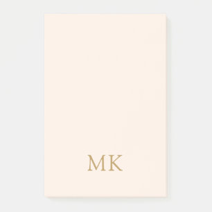 Personalized Blush Pink Gold Monogram Initials Post-it Notes