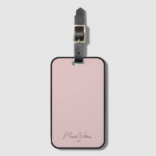 Personalized Blush Pink Handwritten Custom Name  Luggage Tag