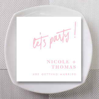 Personalized Blush Pink 'Let's Party!' Wedding 