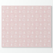Personalized Blush Pink Merry Christmas Wrapping Paper (Flat)