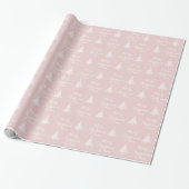 Personalized Blush Pink Merry Christmas Wrapping Paper (Unrolled)