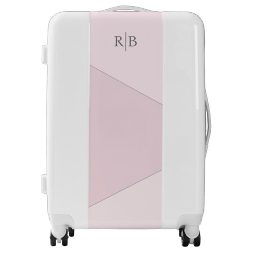 Personalized blush pink monogrammed luggage