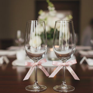 Personalized Blush Pink Ribbon with Gold Name Text