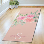 Personalized Blush Pink Roses Yoga Mat at Zazzle