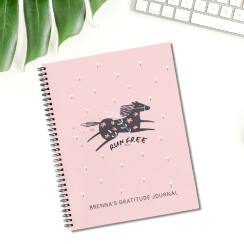 Personalized Blush Pink Run Free Christian Faith Notebook